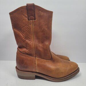 VTG Chippewa Men's Brown Leather Cowboy Boots 26790 US Size 8.5 EEEE Made USA
